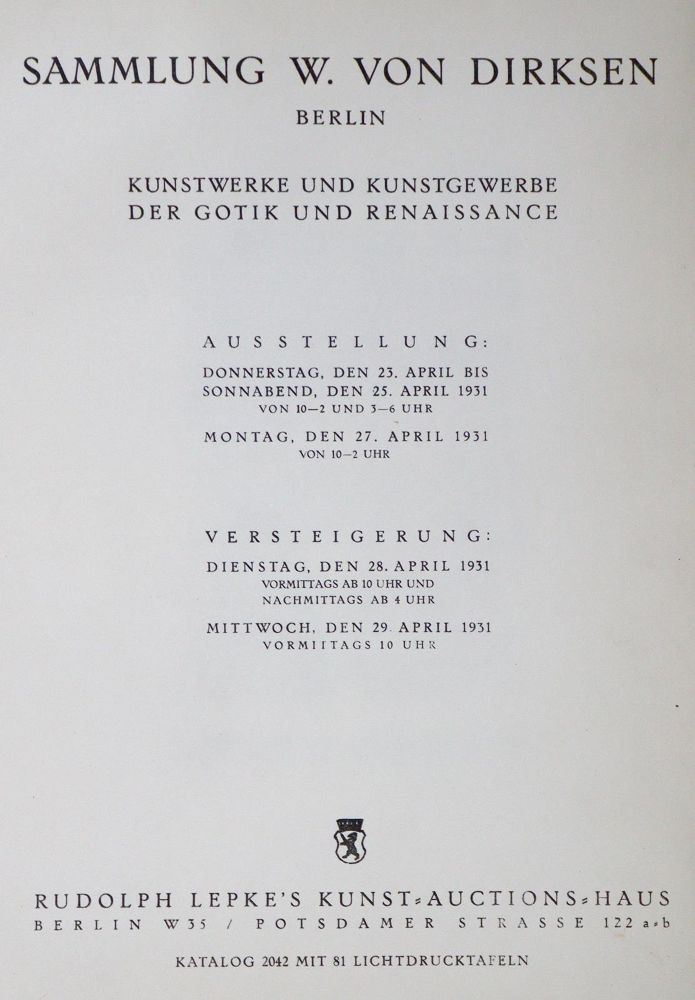 Große Abbildung Nr.1: 129-537 Altmeister.: (Kataloge)