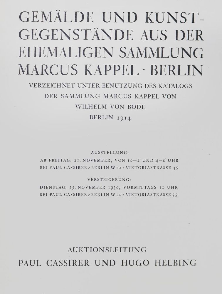 Große Abbildung Nr.1: 129-551 Kappel,M.: (Kataloge)