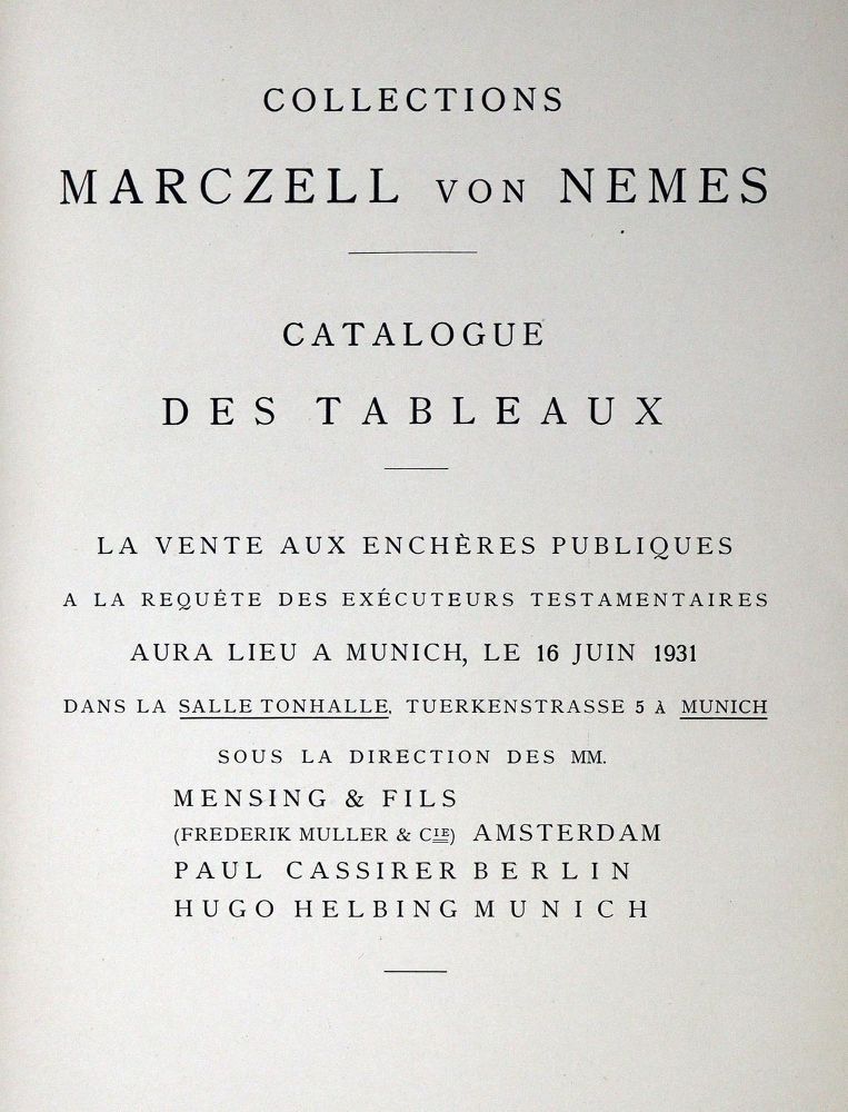 Große Abbildung Nr.1: 129-553 Marczell von Nemes (d.i. Moses Klein).: (Kataloge)