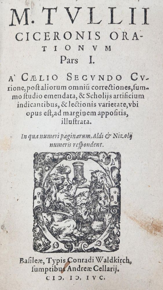 Große Abbildung Nr.1: 129-58 Cicero,M.T.: (Alte Drucke, Handschriften und Theologie)