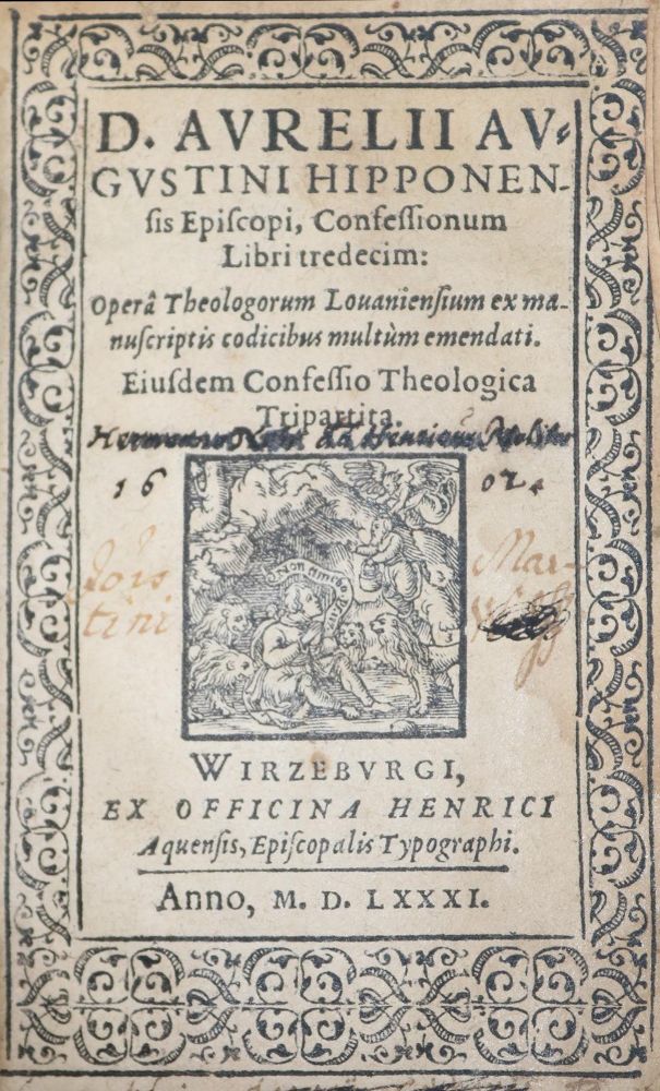 Große Abbildung Nr.3: 129-6 Augustinus,A.: (Alte Drucke, Handschriften und Theologie)