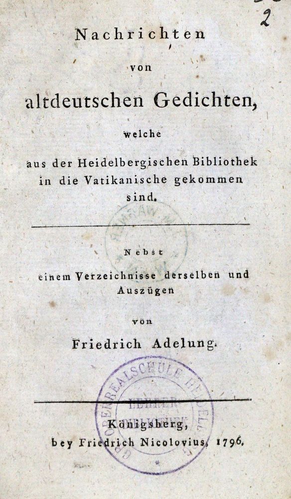 Große Abbildung Nr.1: 129-607 Adelung,F.: (Bibliothek)