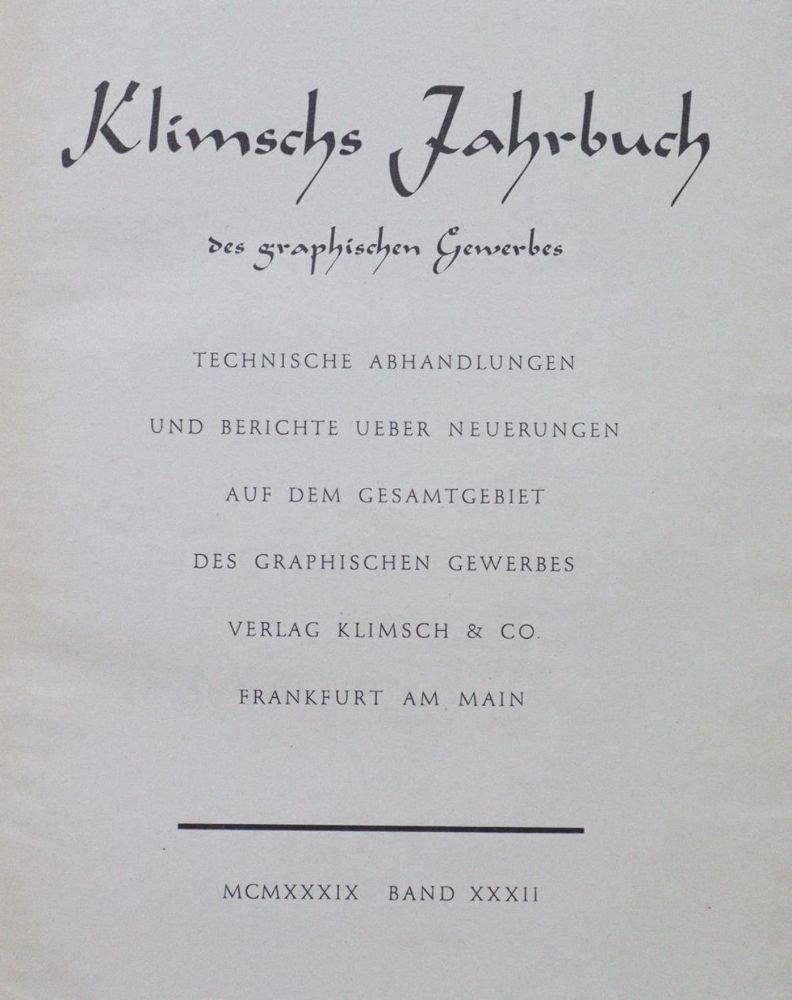 Große Abbildung Nr.1: 129-659 Klimsch's Jahrbuch.: (Bibliographie und Buchwesen)