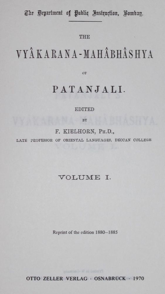 Große Abbildung Nr.1: 129-667 Kielhorn,F. (Hrsg.).: (Lexika - Wörterbücher - Sprachwissenschaften, Panini)