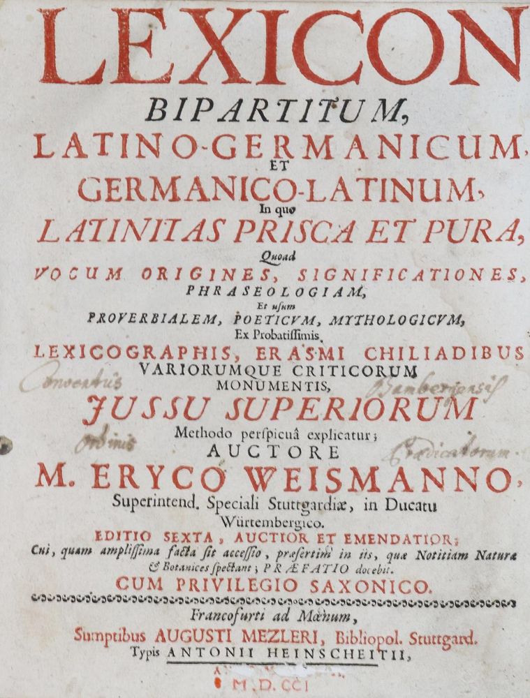 Große Abbildung Nr.1: 129-669 Weismann,E.: (Lexika - Wörterbücher - Sprachwissenschaften)