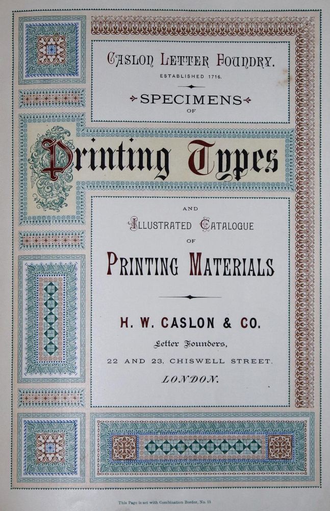 Große Abbildung Nr.1: 129-690 Caslon,H.W.: (Typographie und Kalligraphie)