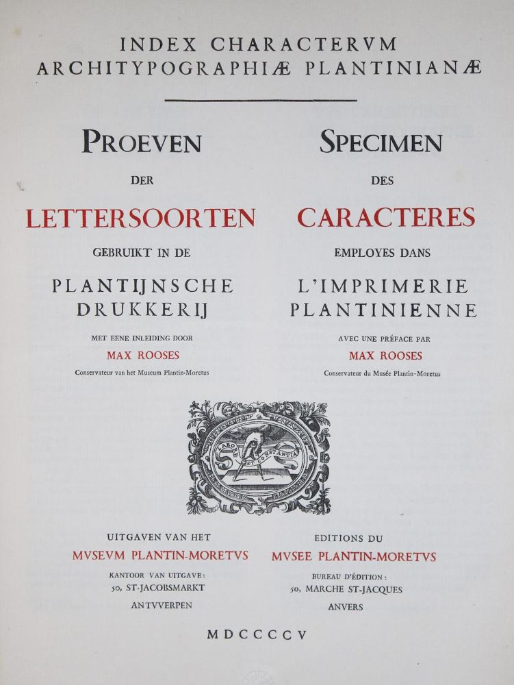 Große Abbildung Nr.1: 129-738 Plantin-Moretus.: (Typographie und Kalligraphie)
