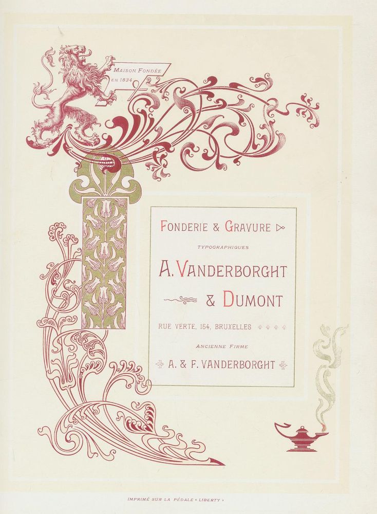 Große Abbildung Nr.1: 129-765 Vanderborght & Dumont.: (Typographie und Kalligraphie)