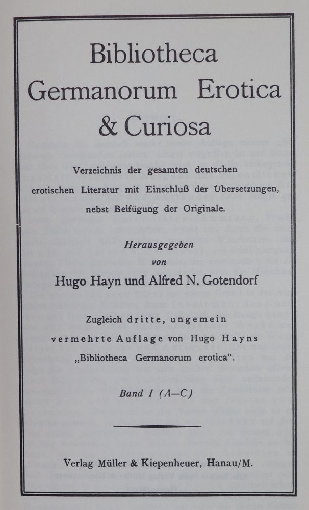 Große Abbildung Nr.1: 129-784 Hayn,H. u. A.N.Gotendorf.: (Erotika - Galantes)