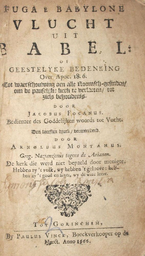 Große Abbildung Nr.1: 129-82 Focanus (Fokkens),J.: (Alte Drucke, Handschriften und Theologie)