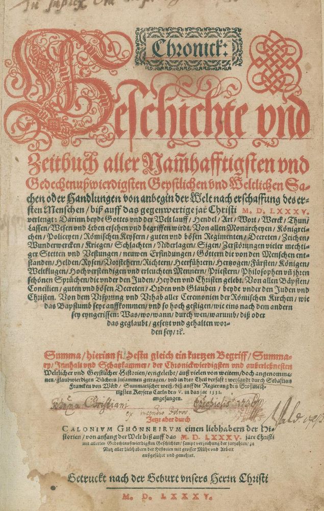 Große Abbildung Nr.1: 129-83 Franck,S.: (Alte Drucke, Handschriften und Theologie)