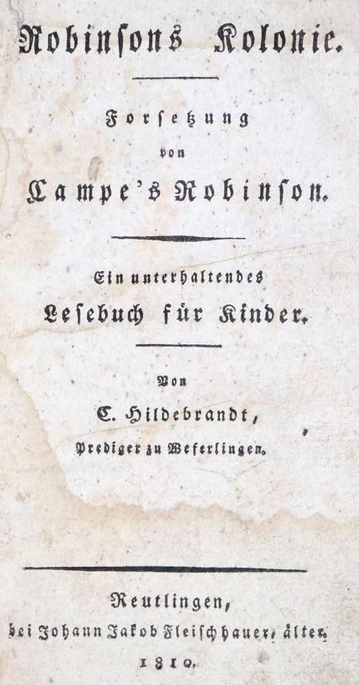 Große Abbildung Nr.1: 129-842 Hildebrandt,C.: (Robinsonaden)