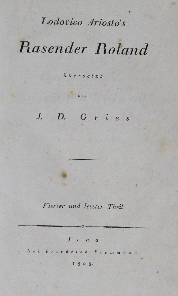 Große Abbildung Nr.1: 129-870 Ariosto,L.: (Literatur und illustrierte Bücher bis 19.Jahrhundert)