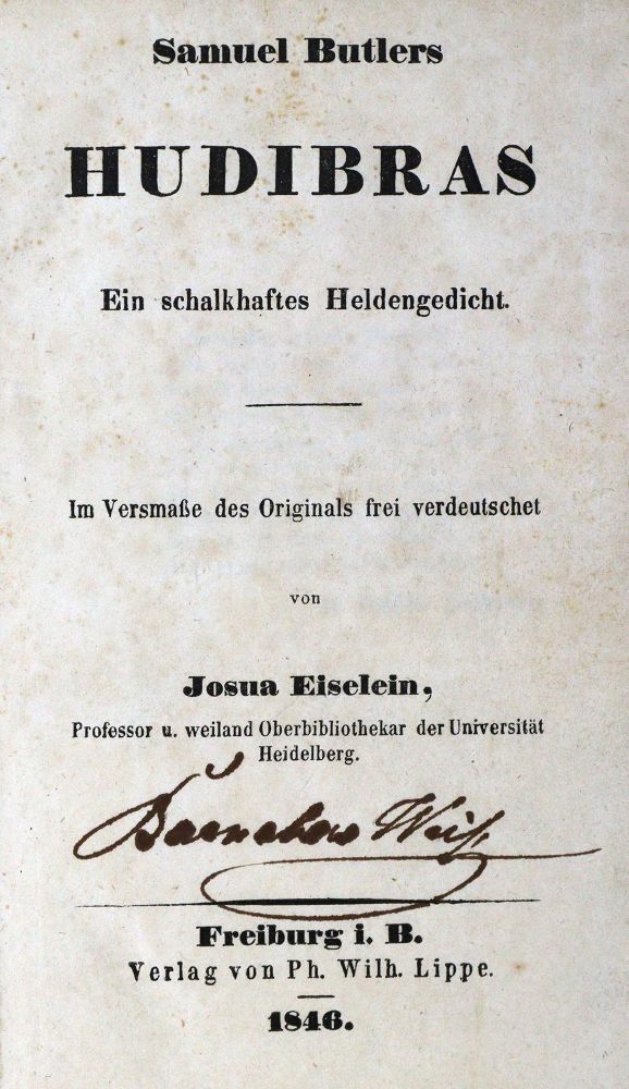 Große Abbildung Nr.1: 129-876 Butler,S.: (Literatur und illustrierte Bücher bis 19.Jahrhundert)