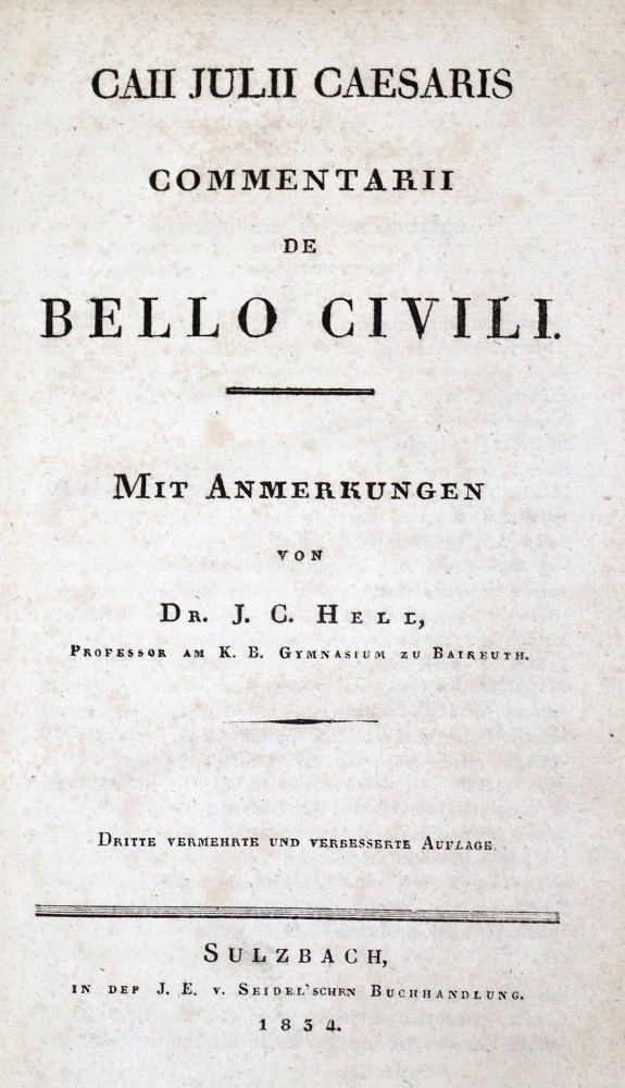 Große Abbildung Nr.2: 129-878 Caesar,C.J.: (Literatur und illustrierte Bücher bis 19.Jahrhundert)