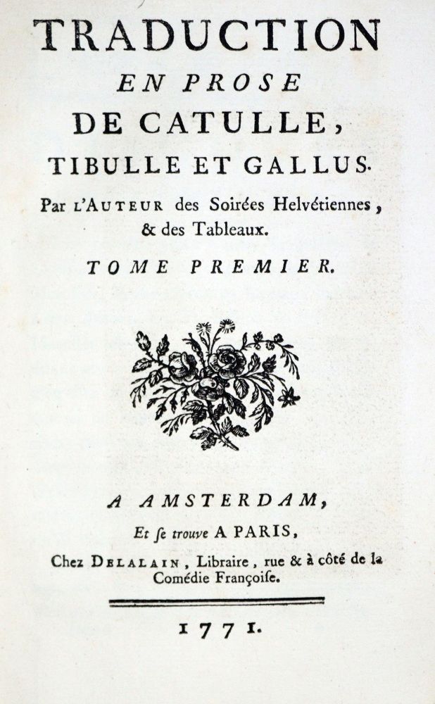 Große Abbildung Nr.1: 129-881 Catullus, Tibullus u. Gallus.: (Literatur und illustrierte Bücher bis 19.Jahrhundert)