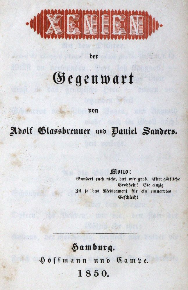 Große Abbildung Nr.2: 129-918 Glassbrenner,A. u. D.Sanders.: (Literatur und illustrierte Bücher bis 19.Jahrhundert)