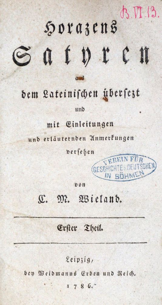 Große Abbildung Nr.1: 129-942 Wieland,C.M.: (Horaz)