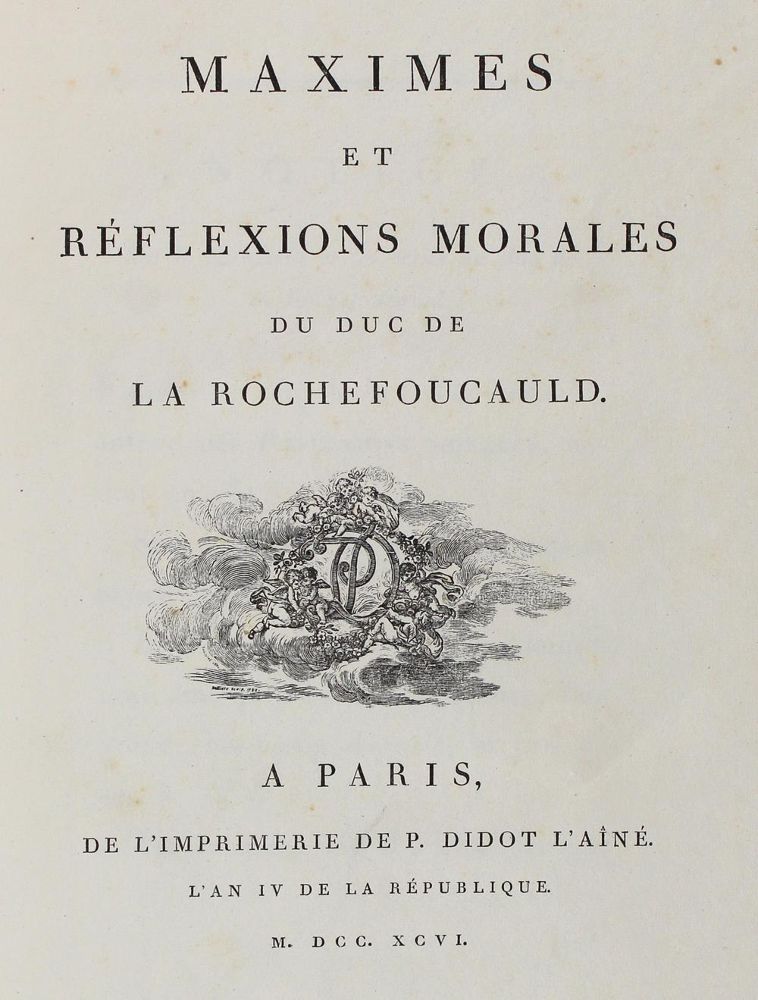 Große Abbildung Nr.1: 129-959 La Rochefoucauld,(F.de).: (Literatur und illustrierte Bücher bis 19.Jahrhundert)