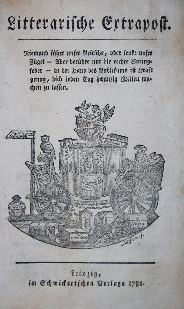 Große Abbildung Nr.1: 129-968 Litterarische Extrapost.: (Literatur und illustrierte Bücher bis 19.Jahrhundert)