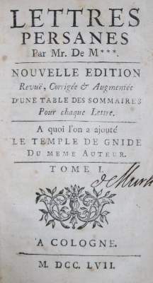 Bild Nr.1: 129-1037 (Montesquieu,C.de).: (Literatur und illustrierte Bücher bis 19.Jahrhundert)