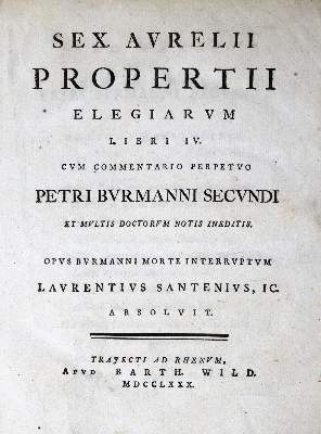 Bild Nr.1: 129-1054 Propertius,S.A.: (Literatur und illustrierte Bücher bis 19.Jahrhundert)