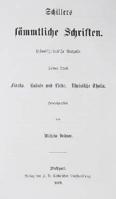 Bild Nr.1: 129-1075 Schiller,F.v.: (Literatur und illustrierte Bücher bis 19.Jahrhundert)