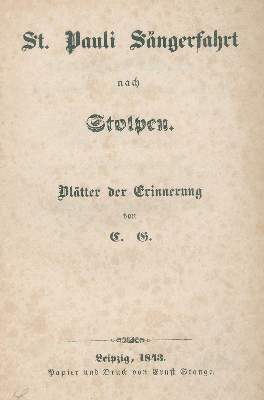 Bild Nr.1: 129-1087 St.Pauli Sängerfahrt: (Literatur und illustrierte Bücher bis 19.Jahrhundert)