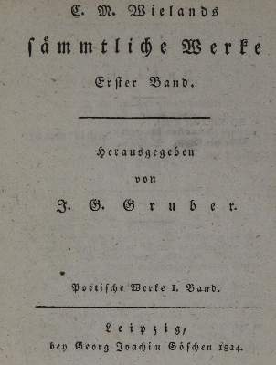 Bild Nr.1: 129-1100 Wieland,C.M.: (Literatur und illustrierte Bücher bis 19.Jahrhundert)