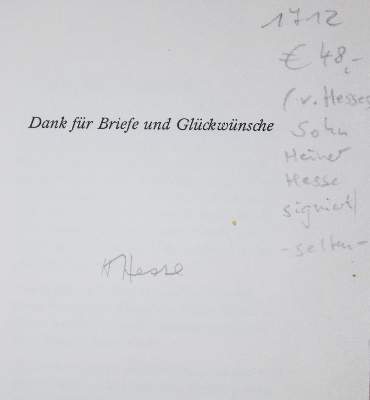 Bild Nr.2: 129-1197 Hesse,H.: (Literatur und illustrierte Bücher 20.Jahrhundert - Alte Literatur in modernen Ausgaben)