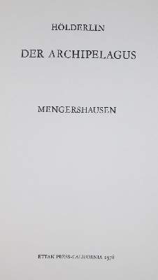 Bild Nr.2: 129-1201 Hölderlin,F.: (Literatur und illustrierte Bücher 20.Jahrhundert - Alte Literatur in modernen Ausgaben)