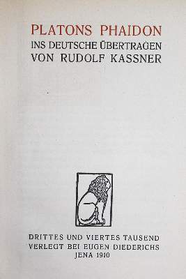 Bild Nr.1: 129-1271 Platon.: (Literatur und illustrierte Bücher 20.Jahrhundert - Alte Literatur in modernen Ausgaben)