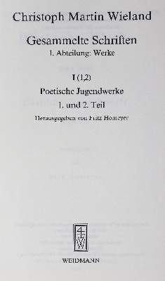 Bild Nr.1: 129-1334 Wieland,C.M.: (Literatur und illustrierte Bücher 20.Jahrhundert - Alte Literatur in modernen Ausgaben)
