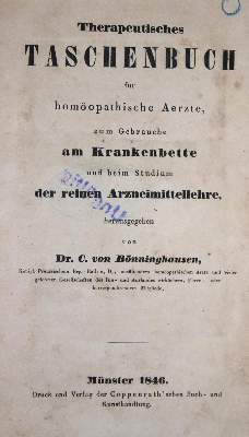 Bild Nr.1: 129-1377 Bönninghausen,C.v.: (Homöopathie)