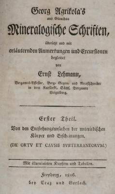 Bild Nr.1: 129-1464 Agricola,G.: (Verschiedene Gebiete - Varia, Geologie - Mineralogie u. Paläontologie)