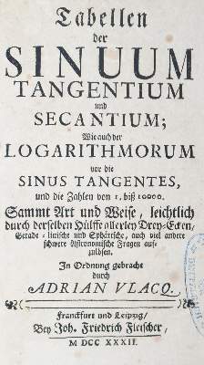 Bild Nr.1: 129-1476 Vlacq,A.: (Verschiedene Gebiete - Varia, Mathematik)