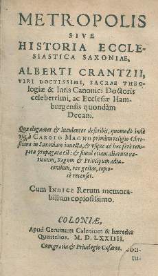 Bild Nr.1: 129-148 Krantz,A.: (Alte Drucke, Handschriften und Theologie)