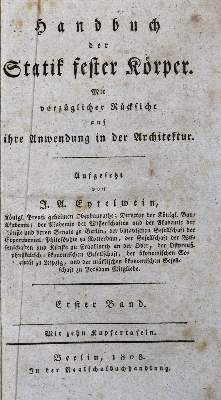 Bild Nr.1: 129-1485 Eytelwein,J.A.: (Verschiedene Gebiete - Varia, Physik, Statik)