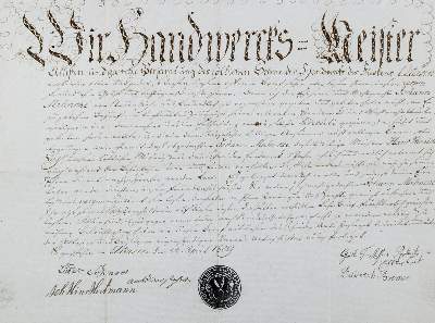 Bild Nr.1: 129-1492 Uetersen.: (Verschiedene Gebiete - Varia, Schneiderei, Lehr- und Meisterbriefe)