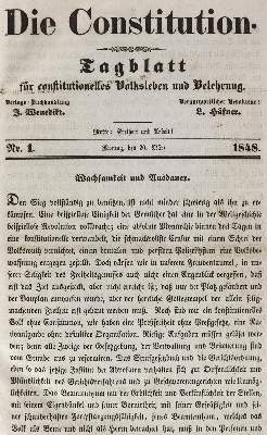 Bild Nr.1: 129-1625 Constitution, Die.: (Deutschland, Revolution 1848/49 - Vormärz - Politik)