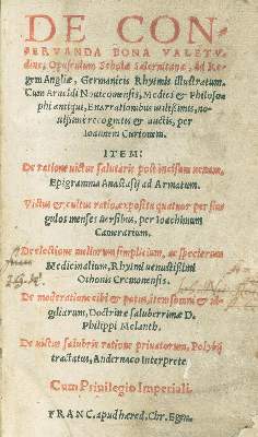 Bild Nr.1: 129-167 De conservanda bona valetudine.: (Medizin)