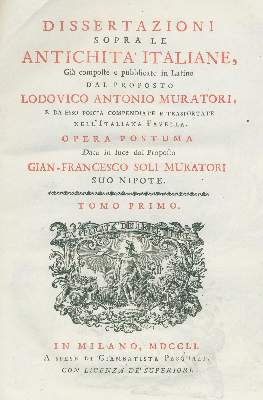 Bild Nr.1: 129-173 Muratori,L.A.: (Alte Drucke, Handschriften und Theologie)