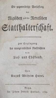 Bild Nr.1: 129-1771 Hupel,A.W.: (Verschiedene Länder - Geschichte, Baltikum)