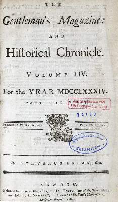 Bild Nr.1: 129-1820 Gentleman's Magazine, The,: (Verschiedene Länder - Geschichte)