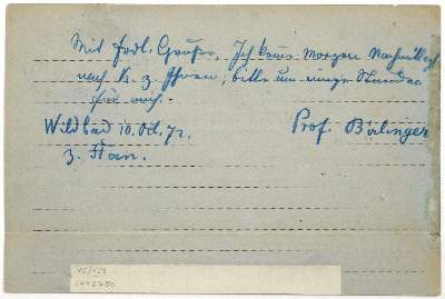 Bild Nr.2: 129-1914 Birlinger, Anton,: (Autographen)