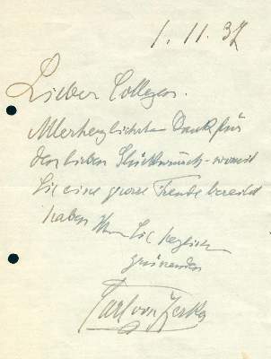 Bild Nr.2: 129-1945 Winterstein, Eduard von,: (Autographen)