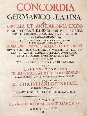 Bild Nr.1: 129-202 Reineccius,C.: (Alte Drucke, Handschriften und Theologie)