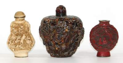 Bild Nr.2: 129-2054 Bernstein Snuffbottle.: (Asiatika)