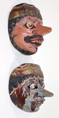 Bild Nr.2: 129-2070 Java 5 Wayang-Masken.: (Asiatika)