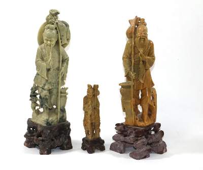Bild Nr.1: 129-2085 Specksteinschnitzereien.: (Asiatika, Skulpturen - Plastiken)